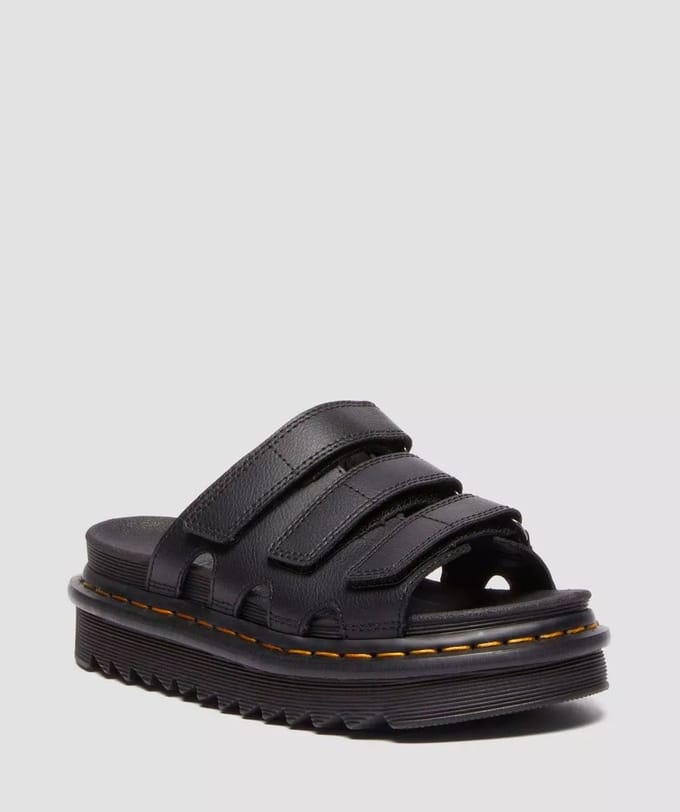 Dr. Martens Raine Athena Leren Zwarte Slippers Voor Dames