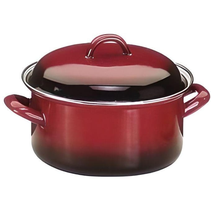 Faitout - Volcan - 20cm - Rouge - Tous feux dont induction - Inox rouge