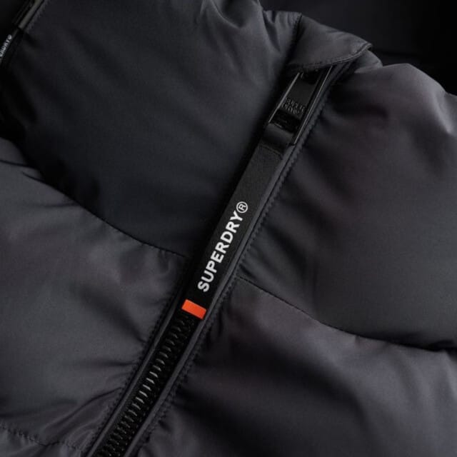 Superdry Pufferjas Hooded Antra - Maat M - Heren - Gewatteerde jassen