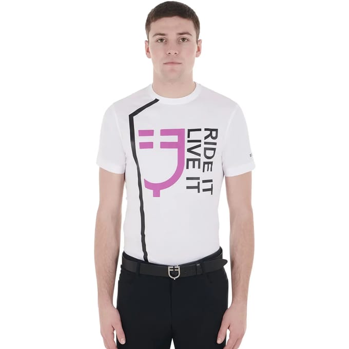 Katoenen T-shirt Equestro Purple Logo