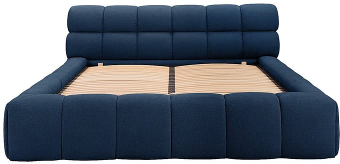 Vente-unique Bed met opbergruimte stof nachtblauw 160 x 200 cm