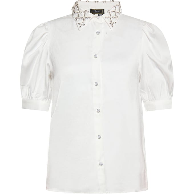 Faina overhemdblouse Dames wolwit
