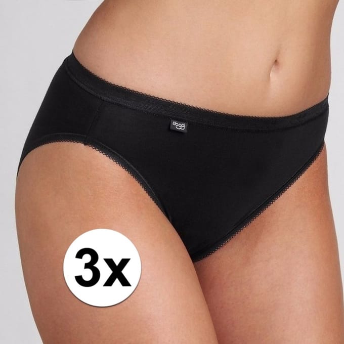 3x Sloggi basic tai dames slip zwart 38