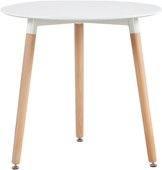 Ronde eettafel met 3 poten van beukenhout