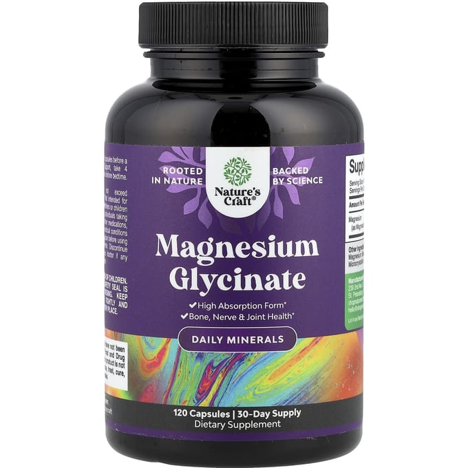 Nature's Craft, magnesiumglycinaat, 120 capsules (125 mg per capsule)