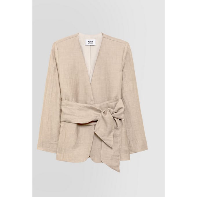 linnen jas vrouw beige