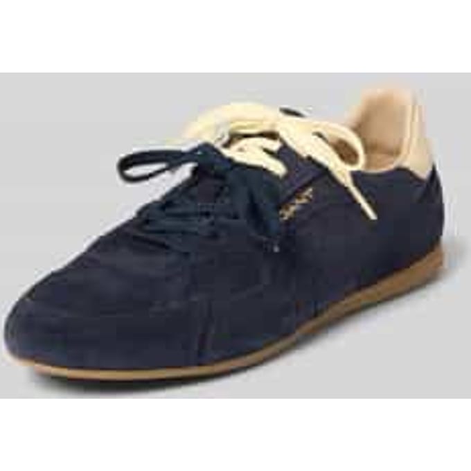 Sneaker van leer met labeldetail model 'Sperly'