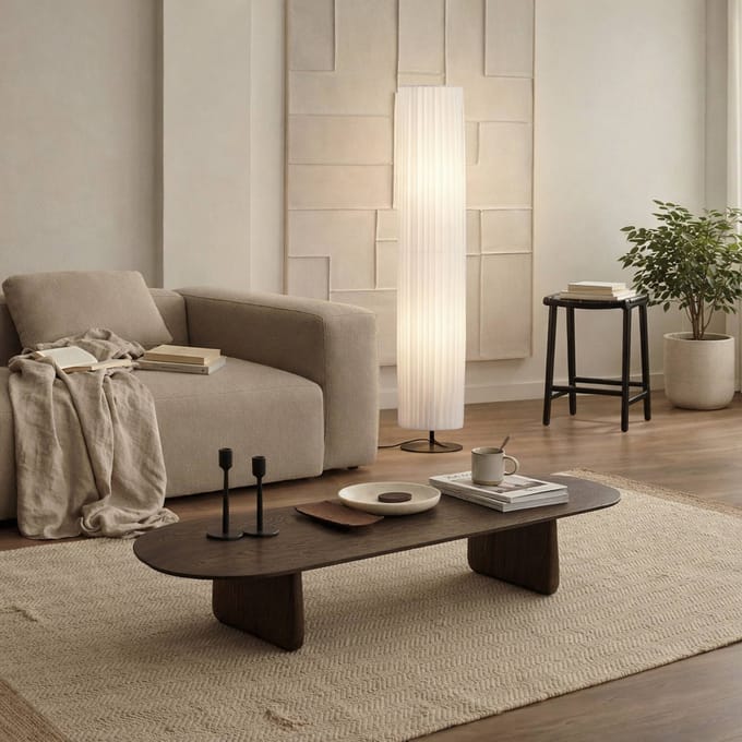Lindby - vloerlamp - 2lichts - Textiel, ijzer - H: 117.4 cm - E27 - wit, zwart