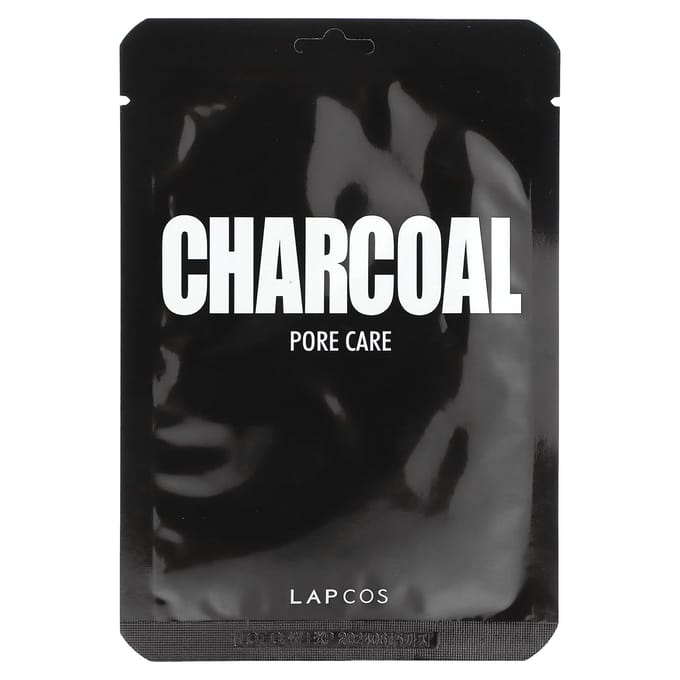 Lapcos, masque de beauté à l'argile de charbon, soin des pores, 1 feuille, 25 ml (0,84 fl oz) gray