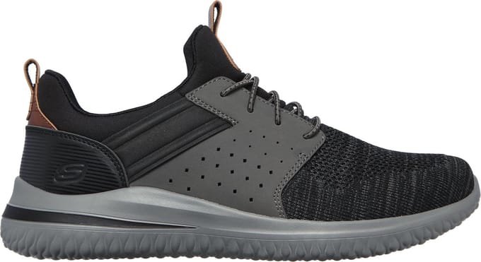 Skechers Delson 3.0 - Cicada Heren Sneakers - Black/Grey