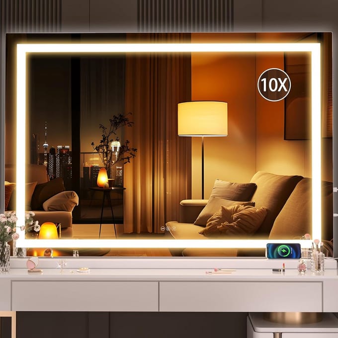 Grote LED Make-up Spiegel met Verlichting en Touchscreen Bediening