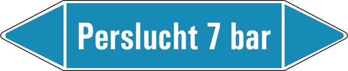 Perslucht 7 bar leidingmarkering op vel 126 x 26 mm - 5 per vel