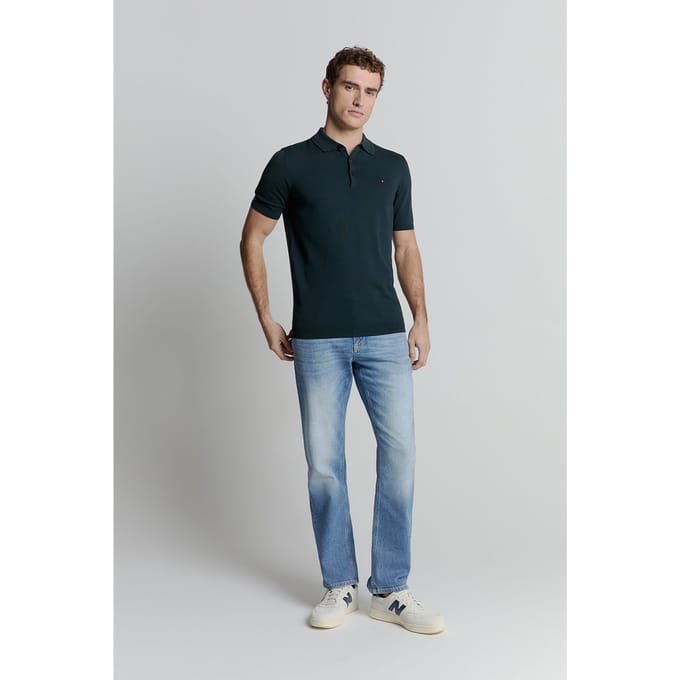 No Excess Pullover Short Sleeve Polo Button Solid Night Size: XL | Polo Shirts Outlet | Heren | Blauw