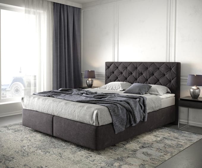 Boxspringbed Dream-Great microvezel zwart 160x200 met matras en topper