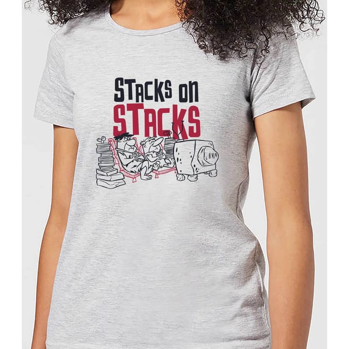 The Flintstones Stacks On Stacks Women's T-Shirt - Grey - S