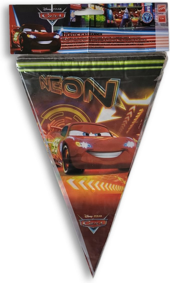 Vlaggenlijn Disney Cars Neon 2,3 meter