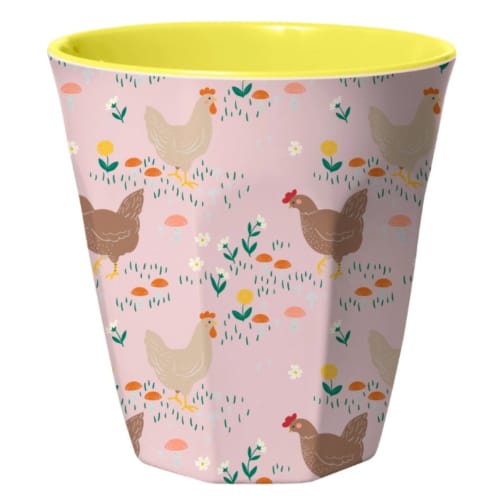 Rice pasen melamine beker hen print roze