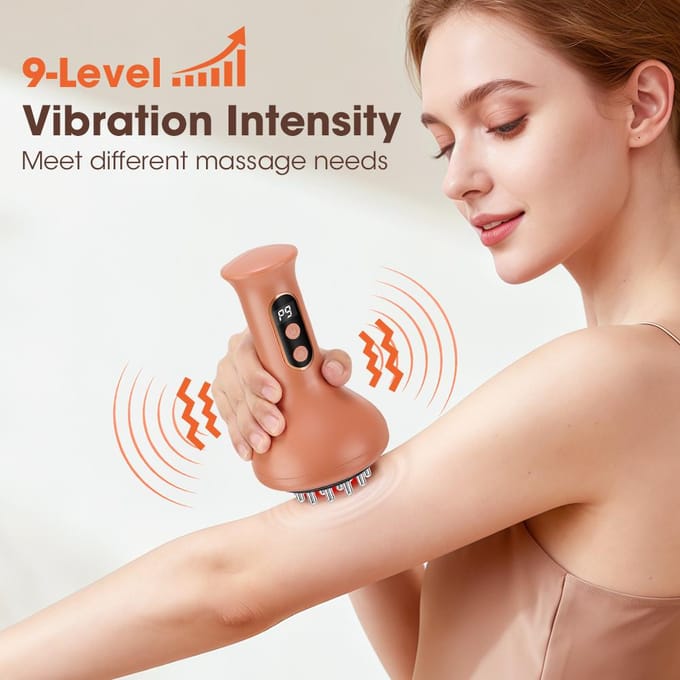 USB Oplaadbare Meridian Borstel Lichaam Schraap Massager Microstroom Vibratie Hete Kompres Lymfedrainage