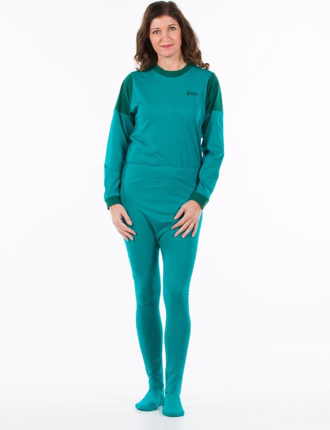 Jersey hansop met voet | Rugritssluiting | Plukpak  | Groen | XS