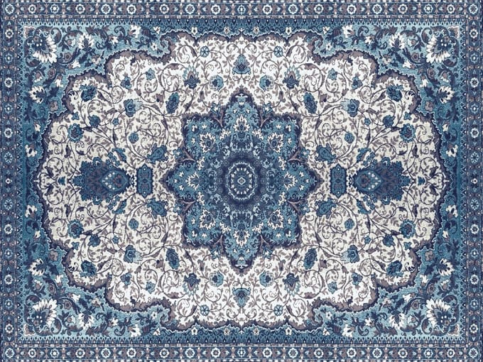 Vinyl | Vloerkleed vinyl | Persia blauw | 95x95 cm
