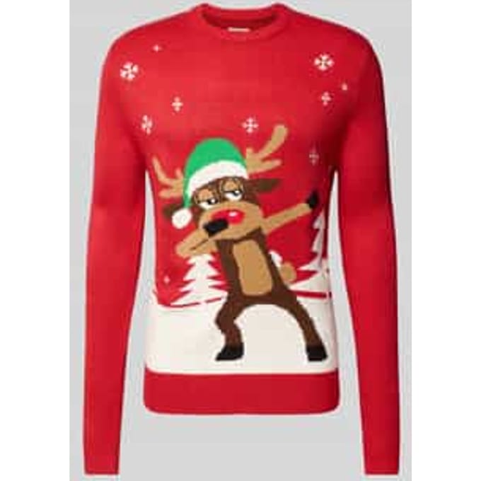 Slim fit pullover in gebreide look