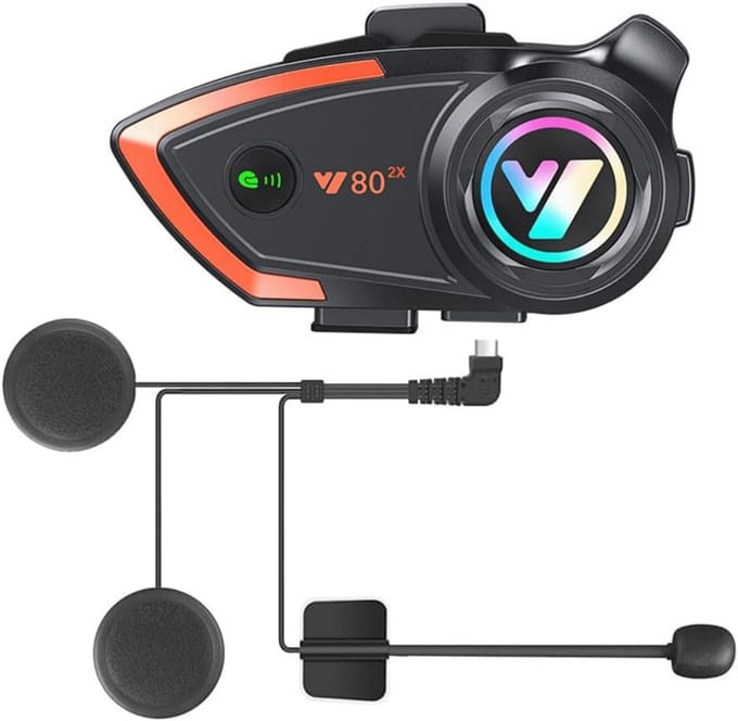 Intercominstallatie voor Motorhelm met Bluetooth 5.3 en HD Geluidskwaliteit