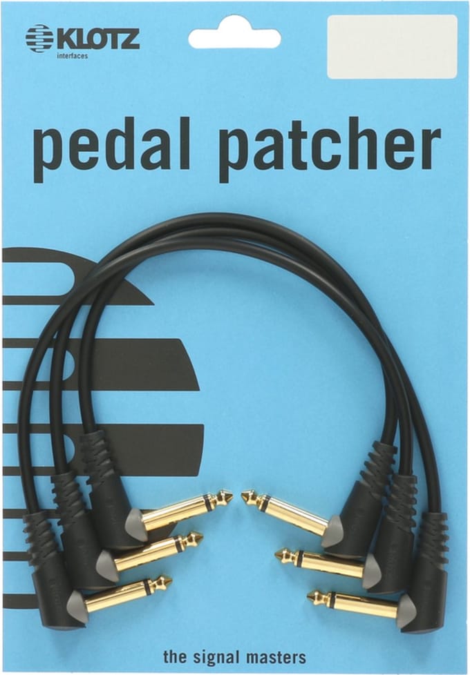Klotz PP-AJJ0030 patchkabel 30 cm ongebalanceerd haaks 6.35mm (set van 3)