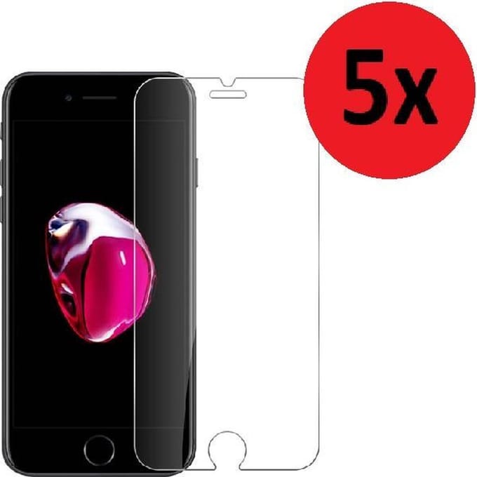 Geschikt voor iPhone 8/ 7/ 6/ 6S Screenprotector - Geschikt voor iPhone 8/ 7/ 6/ 6S Screen Protector 5x Bescherm Glas