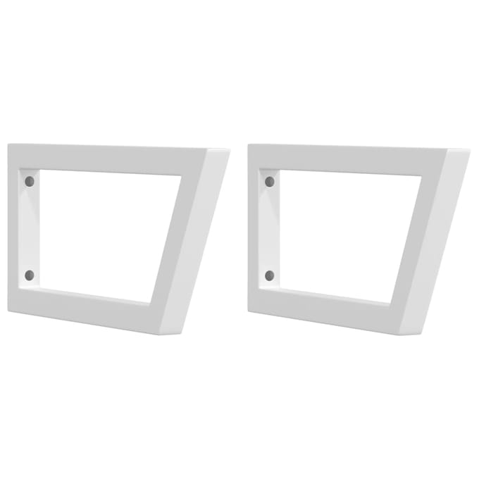 vidaXL - Wandbeugels - voor - wasbak - 2 - st - trapezium - staal - wit