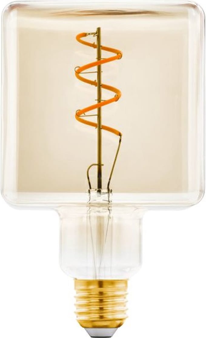 Eglo Ledfilamentlamp Cube - Amber - D9,5cm - Dimbaar - Warm Wit - E27 - 4w