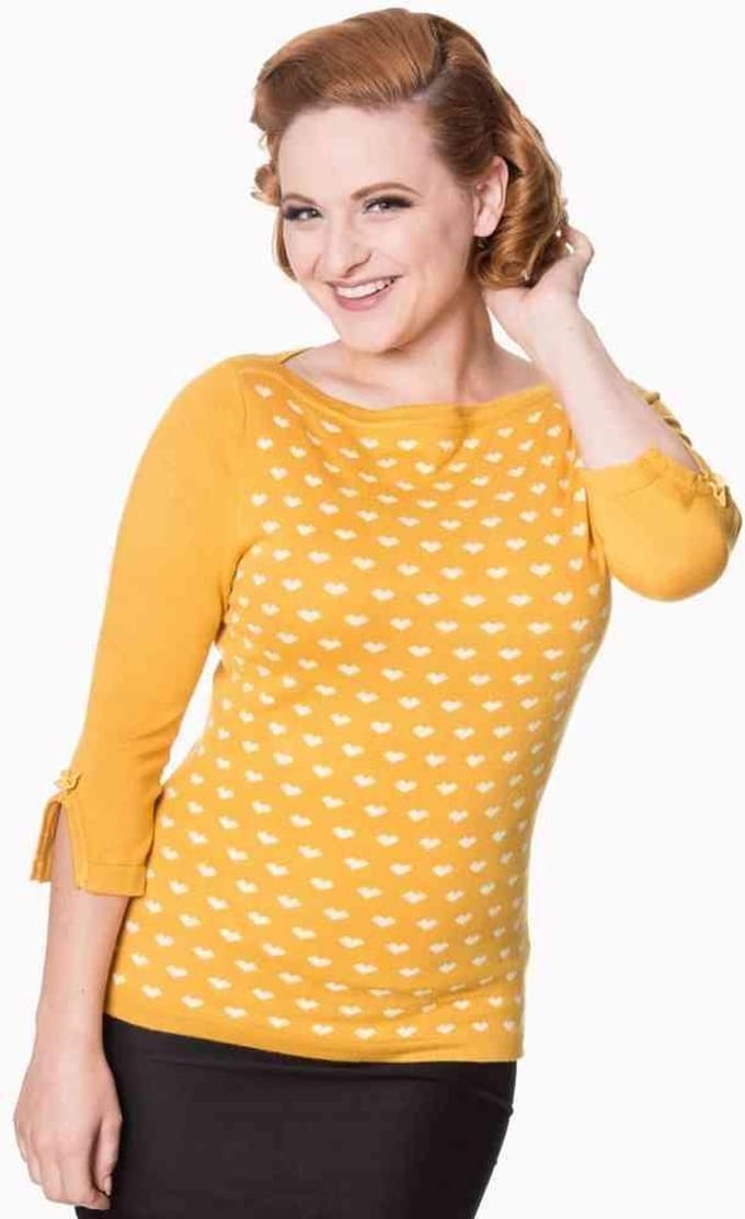 Dancing Days - CHARMING HEART Gebreide trui - S - Geel