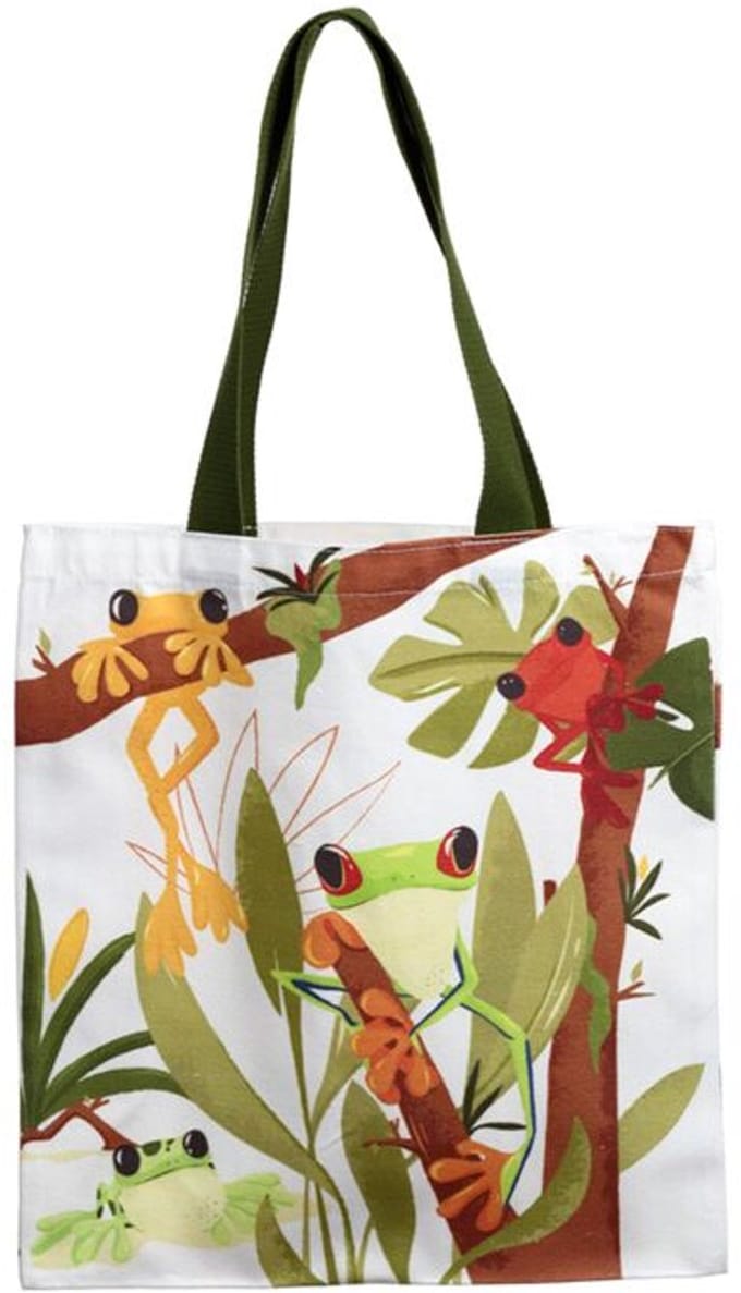 Tas Shopper - Tropische Boomkikkers - Polykatoen - 40x36cm