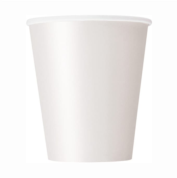 UNIQUE - 8 kartonnen witte bekertjes