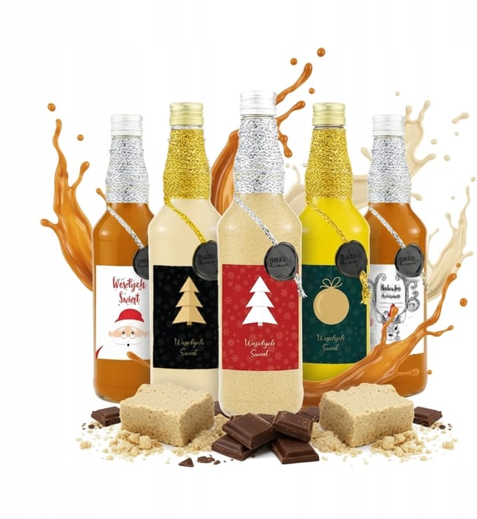Bimberek Serie - Decoratieve Fles - 500ml - Handgemaakt - Kerstontwerp