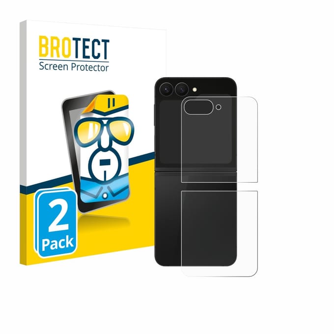 BROTECT - Screenprotector voor Samsung Galaxy Z Flip 7 FE (Achterkant) - Folie Beschermfolie transparant 2 Stuks