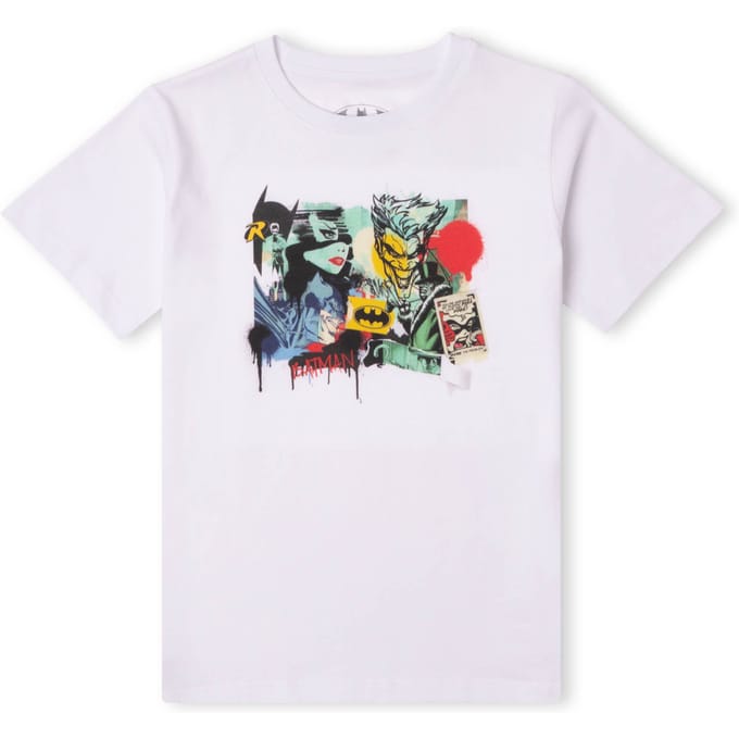 DC Batman Collage Kids' T-Shirt - White - 110/116 (5-6 jaar)