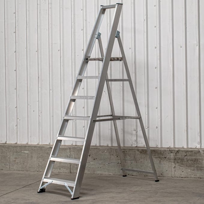 Platformtrap 7-treden - Stevig Werkplatform - Veilig Klussen - Extra Grote Antislipvoeten - 150 kg Draagvermogen - Aluminium