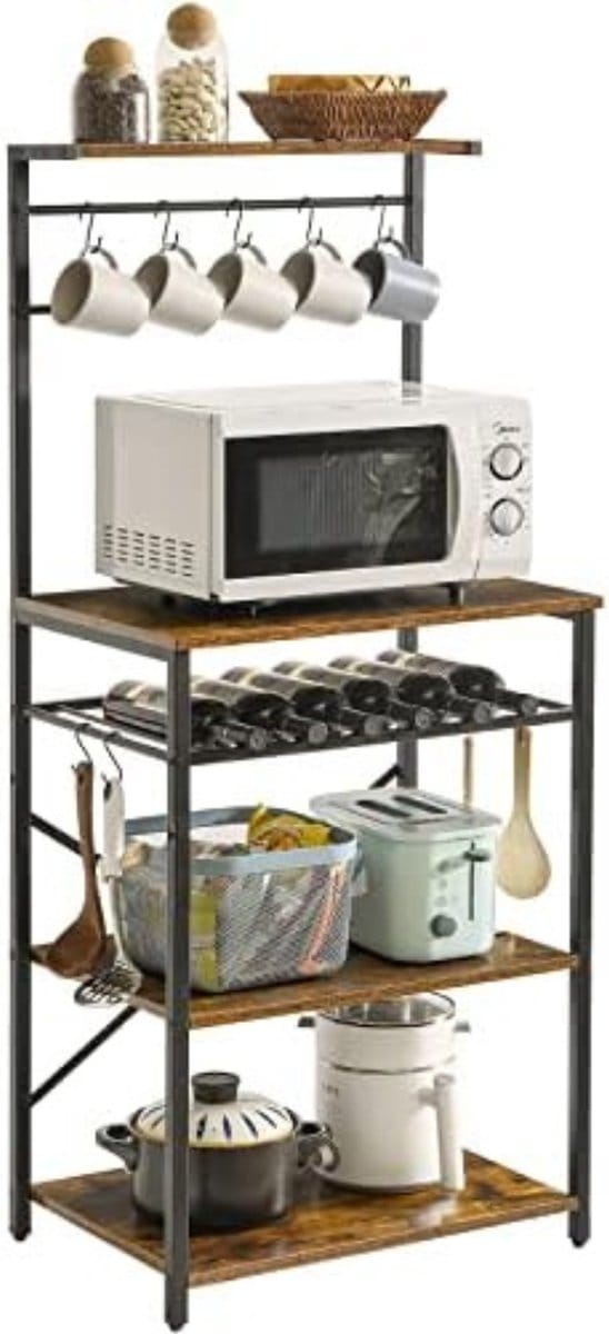 Magnetronkast - Keukenkast - Ovenkast - Magnetronrek - 59 x 40 x 143CM - Bruin
