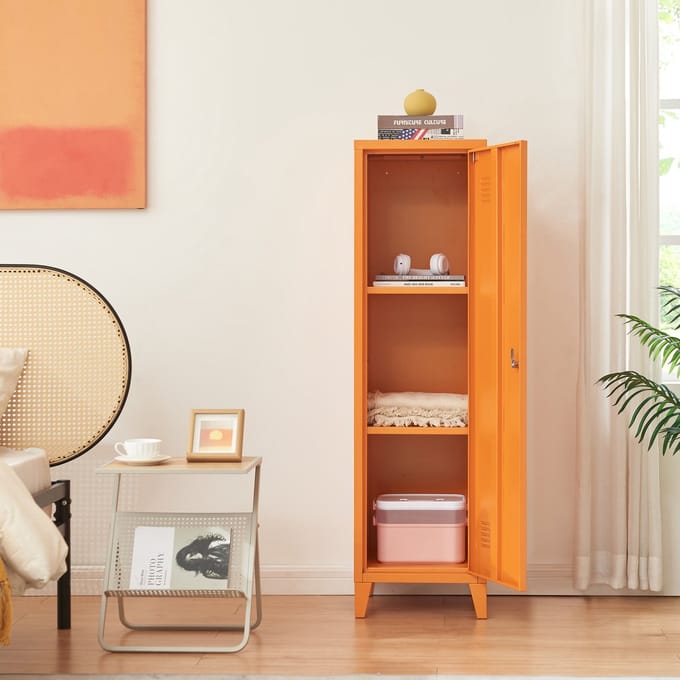 Lockerkast Kurikka metaal 137x38x38 cm oranje [en.casa]