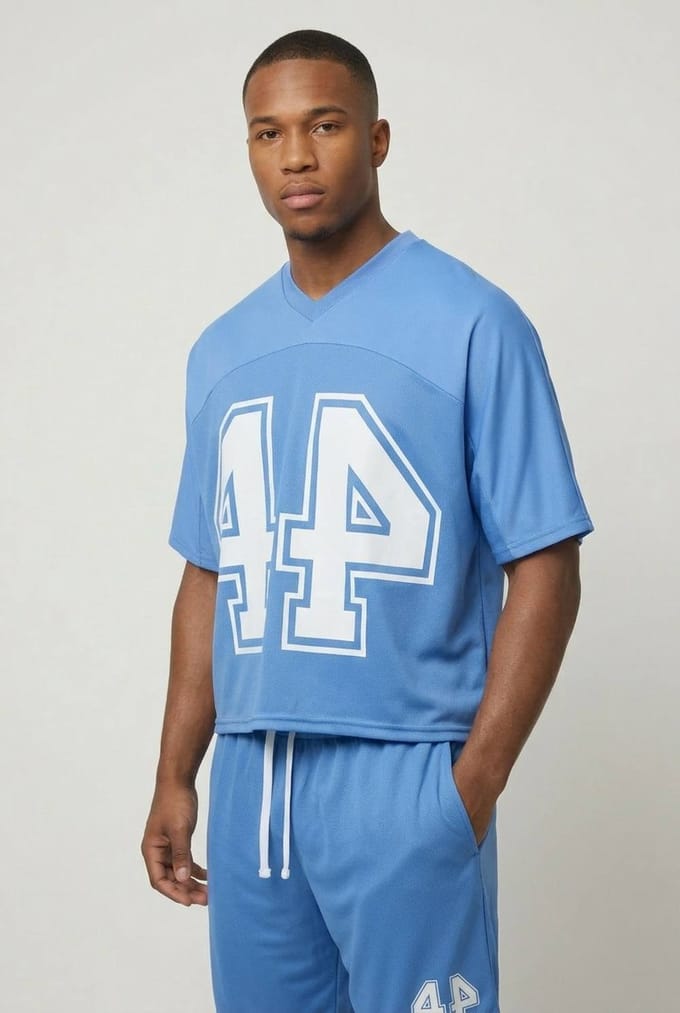 Oversized Boxy Mesh Vleermuis 44 Hockey Top | Cobalt | Size Medium