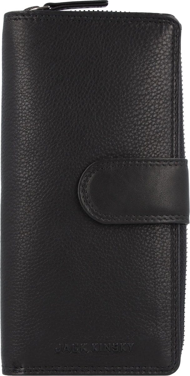 Jack Kinsky Brisbane Portemonnee RFID Leer 9,5 cm - Dames - Staand formaat - schwarz