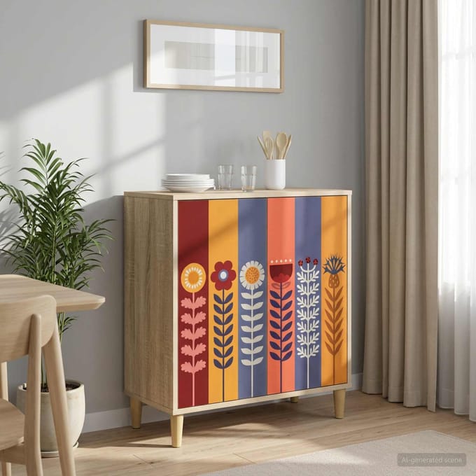 vidaXL - Dressoir - ESSEN - Sonoma - 69 - x - 33 - x - 75 - cm - Bewerkt - hout