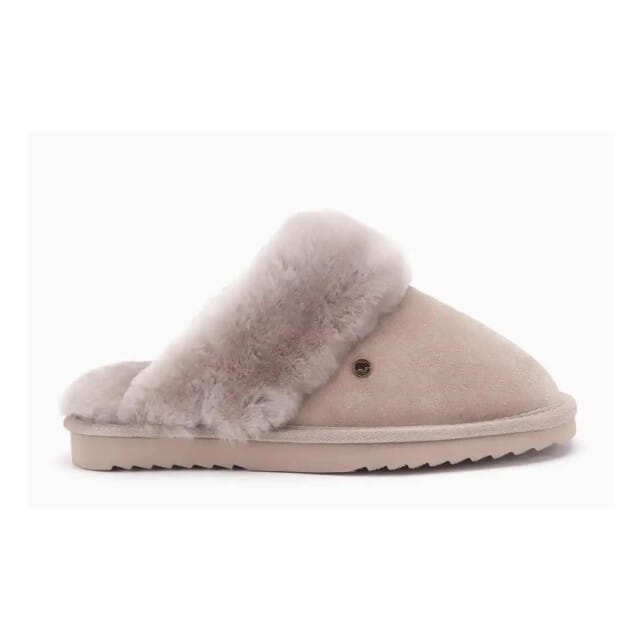 Warmbat Flurry Suede Dames Sloffen - Taupe