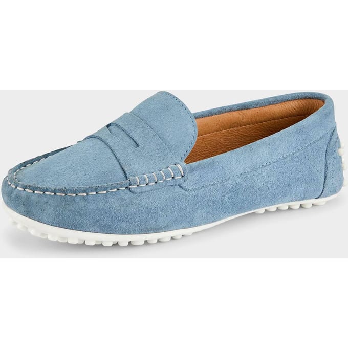 Elegante mocassins van echt leer - blauw - Gr. 41 van Goldner Fashion