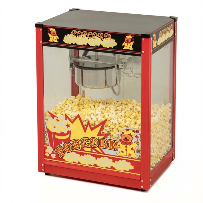 HCB® - Professionele Popcorn machine - 230V - Popcornmachine - Zwart - Horeca Popcornmaker - 14.9 kg - 6245