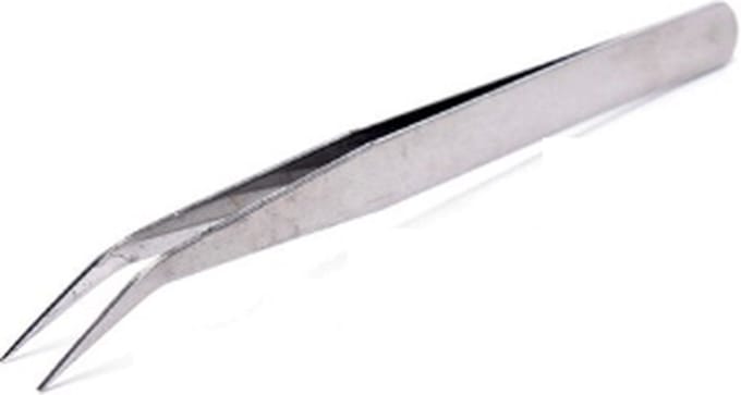 Pincet 9,5 cm gebogen RVS