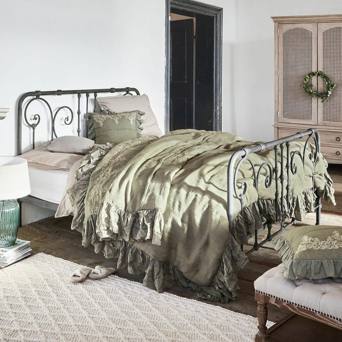 LOBERON Bed Genouillé grijs