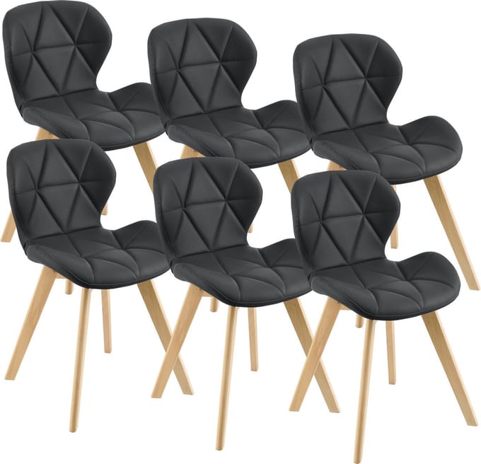 Eetkamerstoel Almhult 81x57x49 cm set van 6 zwart