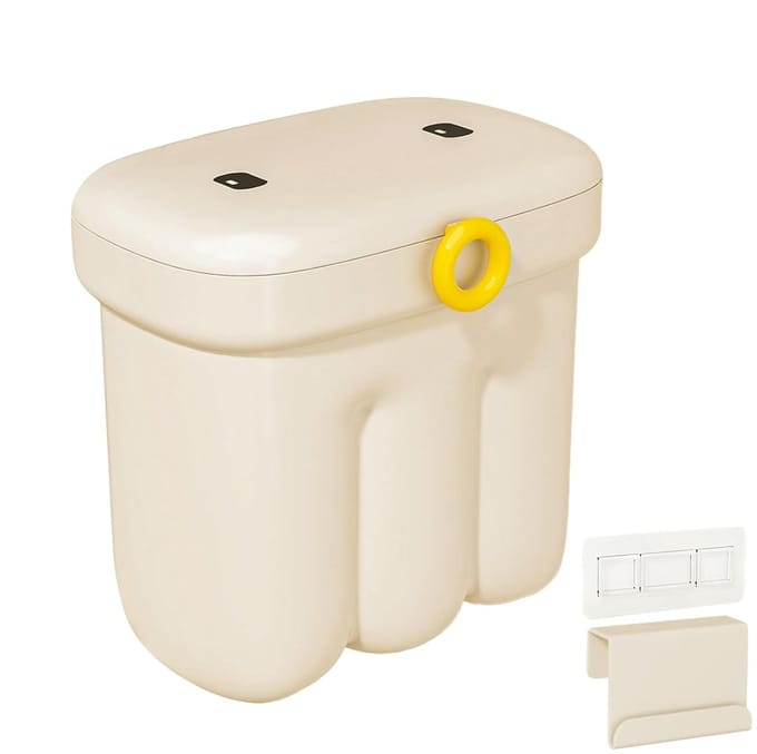 Composteerbak Keuken - Wand Afvalcontainer - Afval Scheiden - Ruimtebesparend Compact - 25x23x13 cm - Beige
