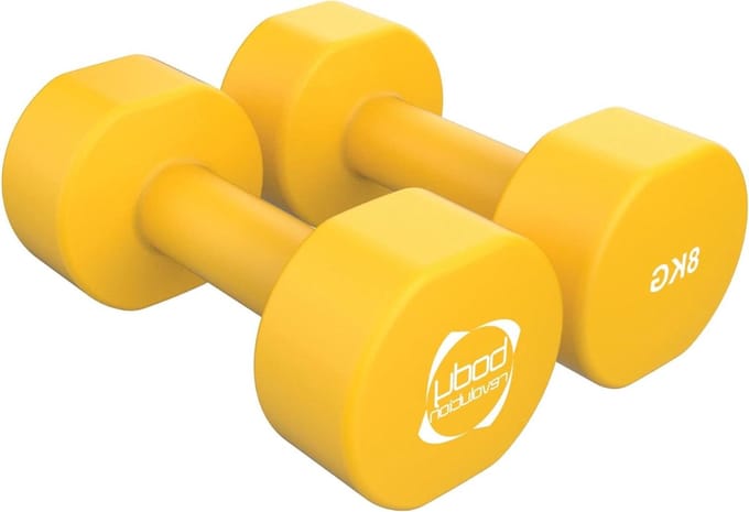 Neopreen Halters - Fitness Gewichtjes - Thuis Trainen - Antislip Coating - 05 kg - 10 kg - Kleurgecodeerd